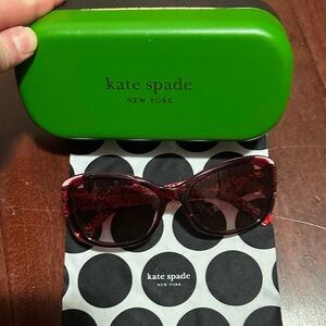 Kate Spade Red Sunglasses with Green Case